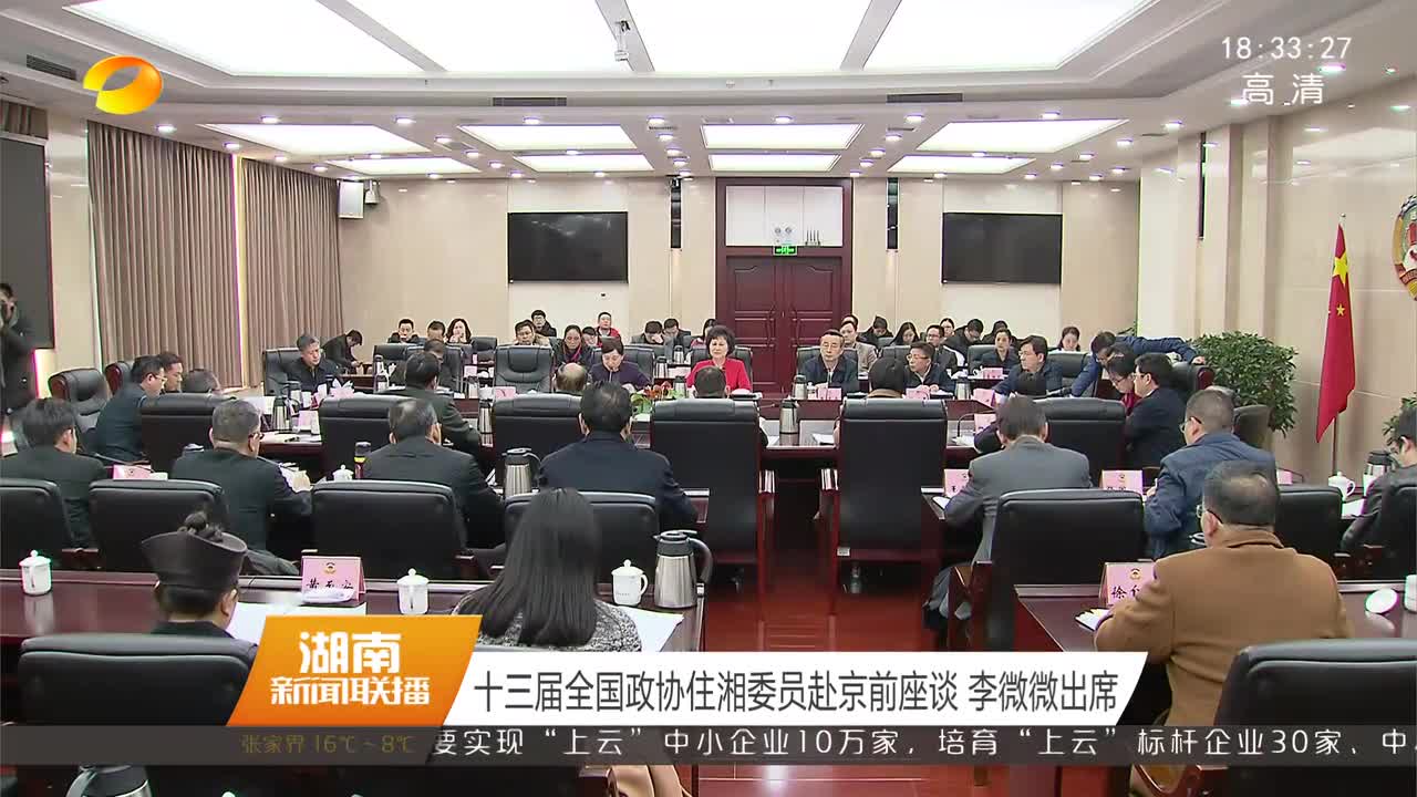 十三届全国政协驻湘委员赴京前座谈 李微微出席