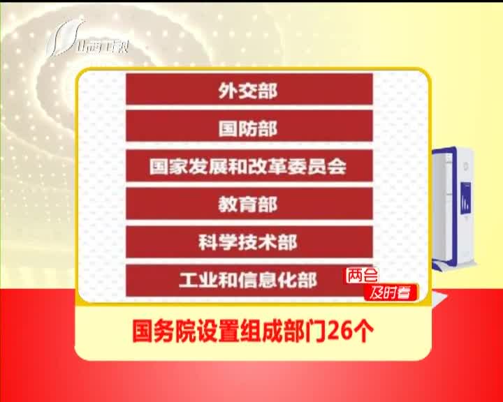 [视频]两会及时看 国务院设置组成部门26个