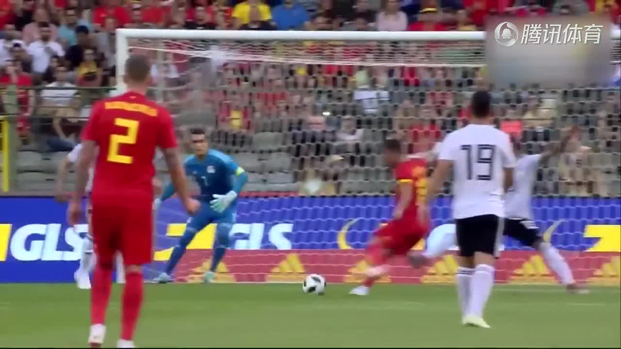 [视频]19战不败！世界杯热身赛比利时3-0埃及 阿扎尔卢卡库破门