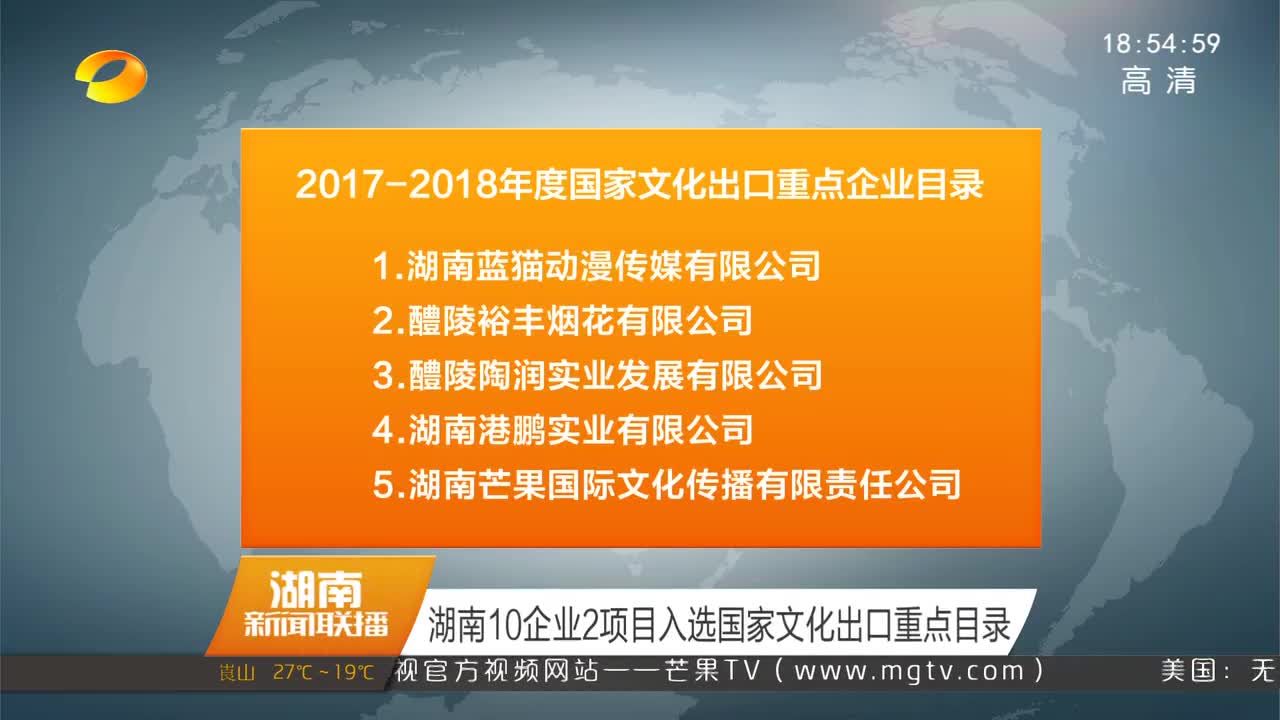 湖南10企业2项目入选国家文化出口重点目录