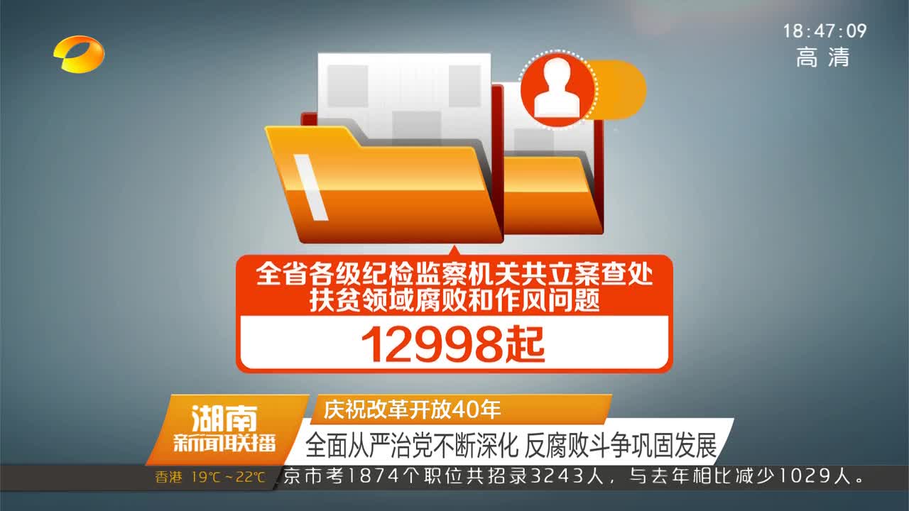 庆祝改革开放40年 全面从严治党不断深化 反腐败斗争巩固发展