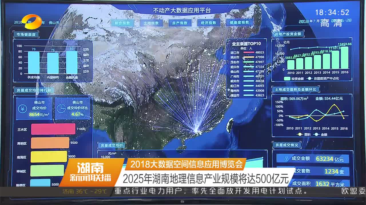 2018大数据空间信息应用博览会：2025年湖南地理信息产业规模将达500亿元