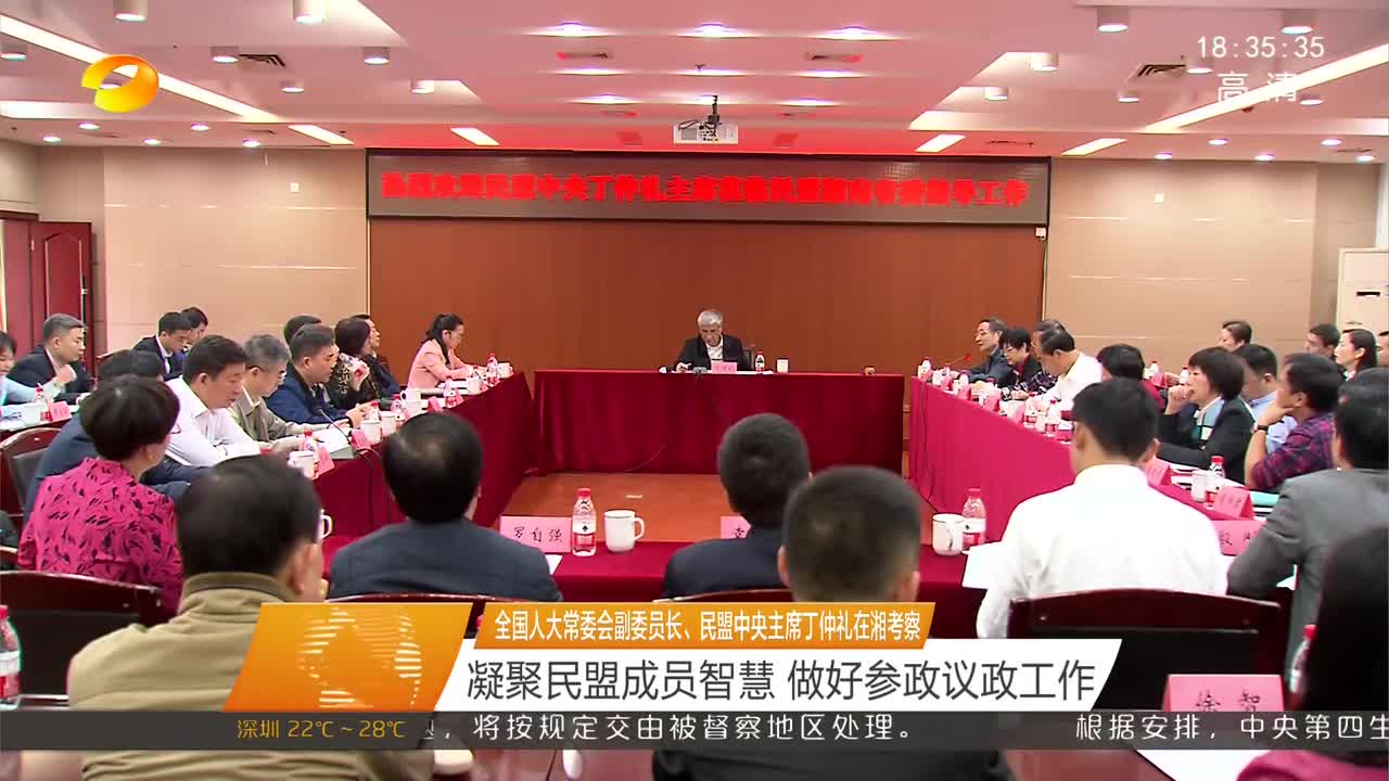 全国人大常委会副委员长、民盟中央主席丁仲礼在湘考察 凝聚民盟成员智慧 做好参政议政工作