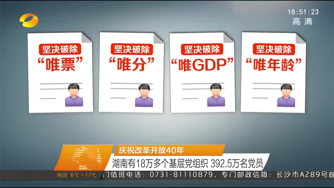 庆祝改革开放40年 湖南有18万多个基层党组织 392.5万名党员