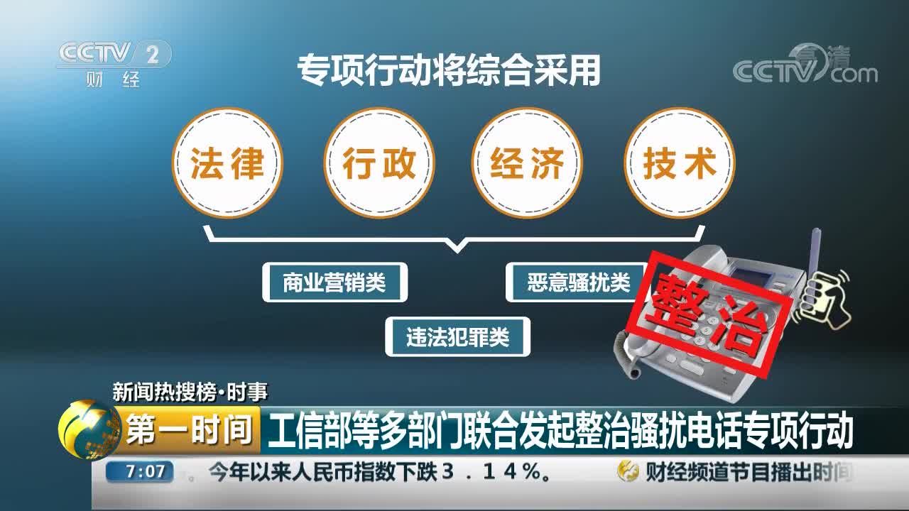 [视频]工信部等多部门联合发起整治骚扰电话专项行动