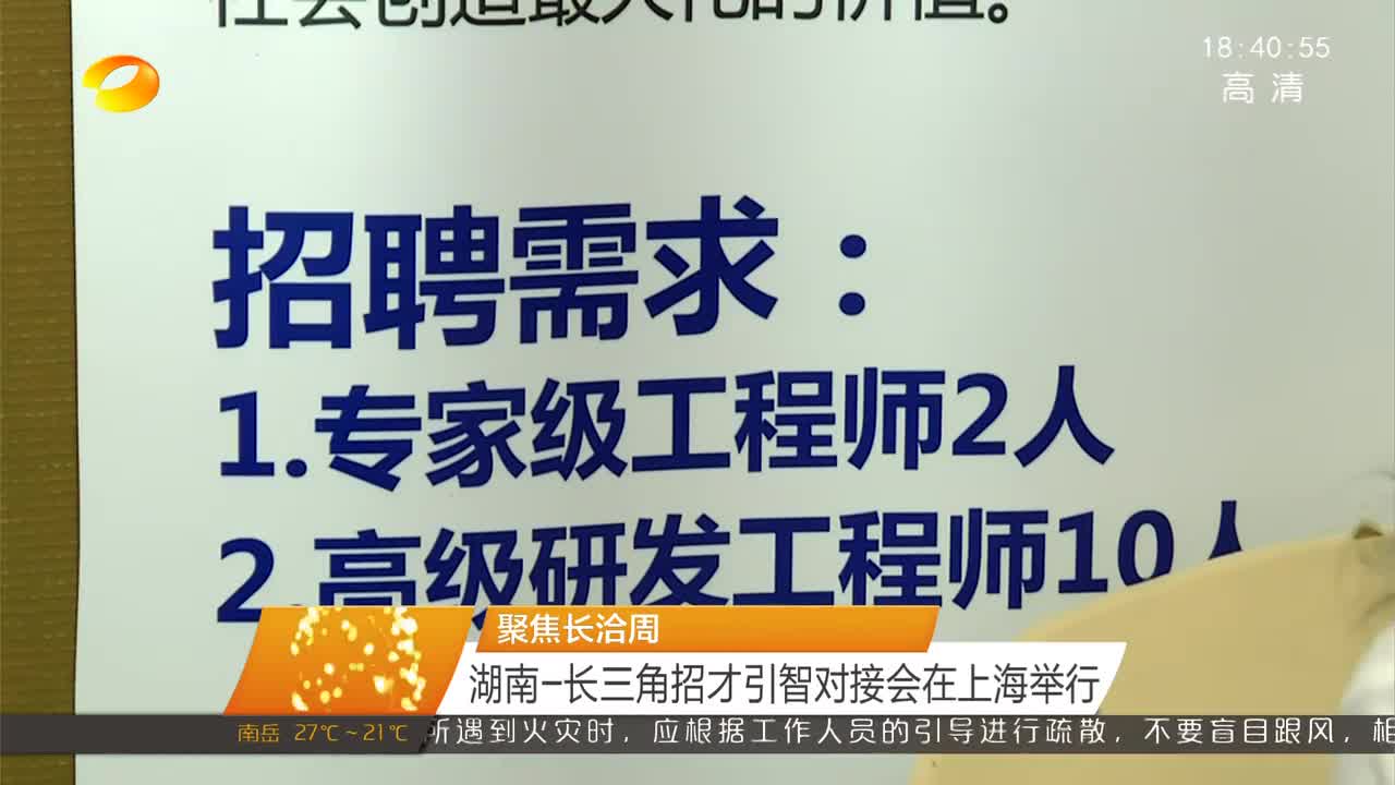 聚焦长洽周 湖南-长三角招才引智对接会在上海举行