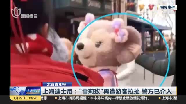 [视频]上海迪士尼：“雪莉玫”再遭游客拉扯 警方已介入