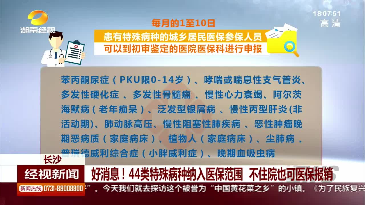 44类特殊病种纳入医保范围 不住院也可医保报销