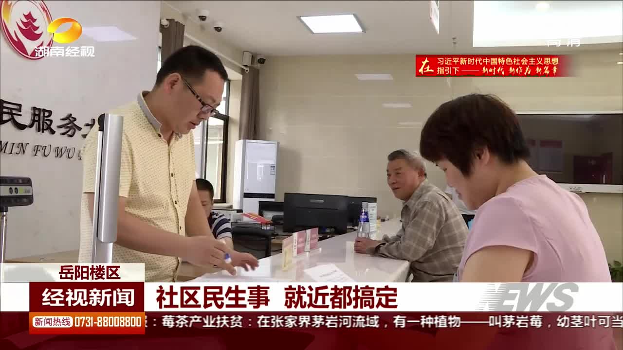 岳阳楼区：社区民生事 就近都搞定