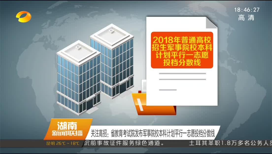 关注高招：省教育考试院发布军事院校本科计划平行一志愿投档分数线